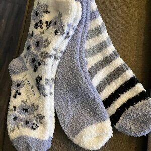 ✨ Gold Metal Fuzzy Socks – 3 Pair Bundle – Cozy Fun Colors – NWT
